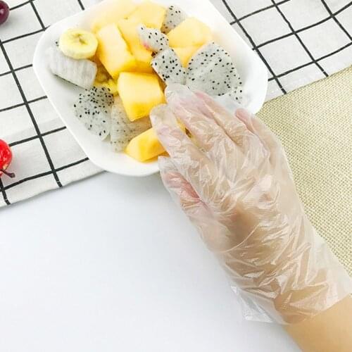 100pcs Children Disposable Gloves Restaurant Kitchen BBQ PE Material Food Grade Transparent Gloves