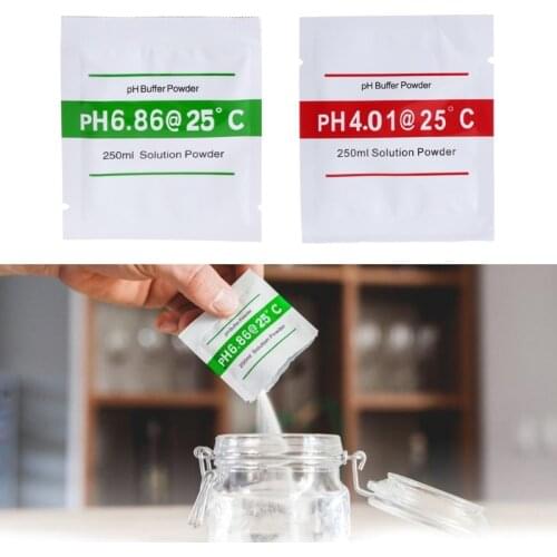 20 Pcs/set PH Buffer Solution Powder PH For Test Meter Measure Calibration 4.01 6.86 250ml Each Pack Volume Aug