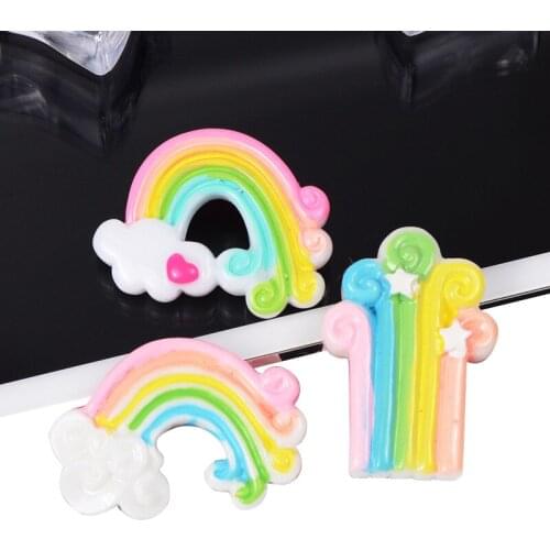 3Pcs Resin Love Cloud/Tree Rainbow Scrapbook Paste Jewelry DIY Materials Phone Shell/Kids Hairpin/ Earrings Pendant Accessories