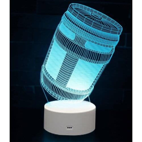 3D illusion Battle Royale Figures Lamp Raven Omega Figurine Lig White Base 3DNight Light7-Color Timing16Color Remote Control