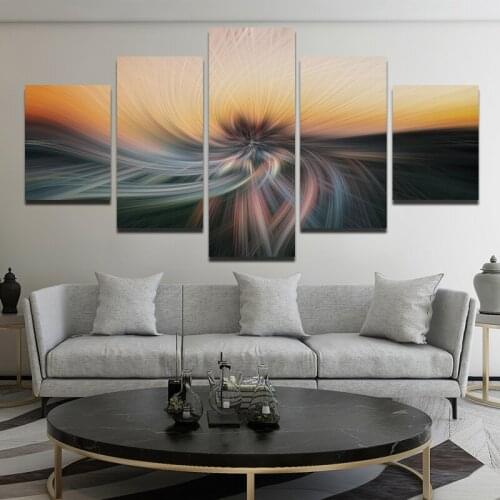 5pcs Light Gathering Abstract Dusk Landscape Frameless Canvas Printing Posters Modern Living Room Minimalist Decorative Painting