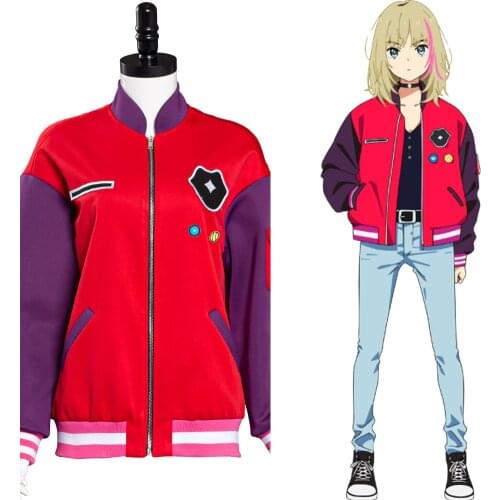 Anime Wonder Egg Priority Kawai Rika Hoodie Zip Up Jacket Coat Cosplay Costume Halloween Carnival Outfit