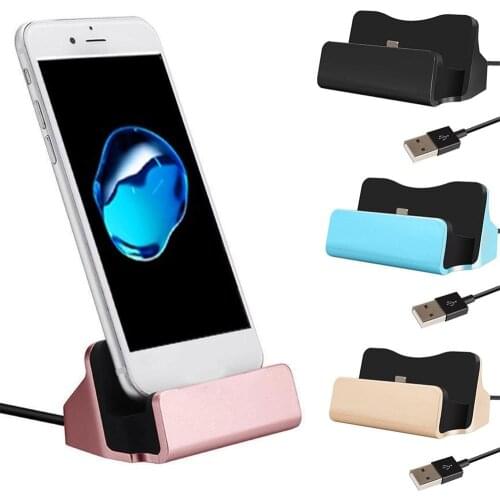 For iPhone X 8 7 6 USB Cable Sync Cradle Charger Base For Xiaomi Android Type C Samsung Holder Charging Base Dock Station