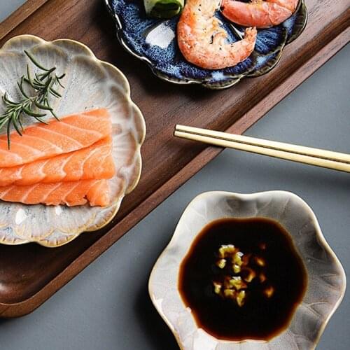 Home Kitchen Ceramic Side Dish Petal Small Sauce Dish Butter Mustard Vinegar Soy Dishes Kitchen Porcelain Saucer