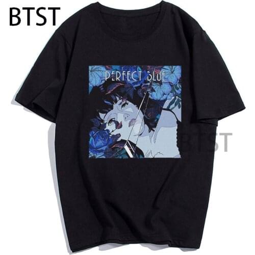 Perfect Blue Japanese Anime Girl T-Shirt Black Mens t-shirt short sleeve t-shirt cotton gothic clothes Aesthetic unisex clothes
