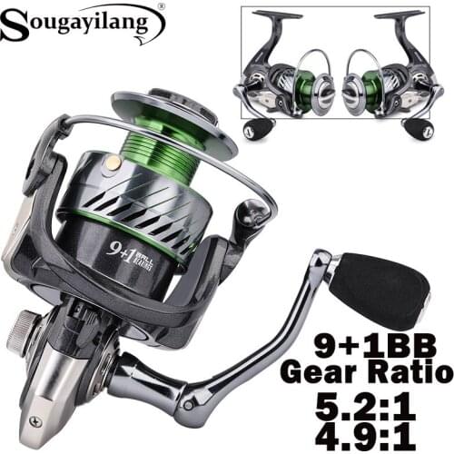 Sougayilang Fishing Reel 9 + 1BB Rotating Hollow Carbon Fiber for Bass Pike Spinning Reel Carp Fishing Tackle 8KG Drag Power