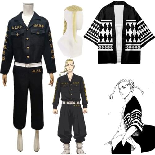 Anime Tokyo Revengers Cosplay Costume Black Uniform Ken Ryuguji Takemichi Hanagaki Tokyo Manji Gang Cloak Shirt