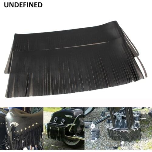 Motorcycle Saddlebag Upper Fringe Vintage Seat Floorboard Tool Bag Leather Fringed Trim For Harley Honda Indian Chief Vintage