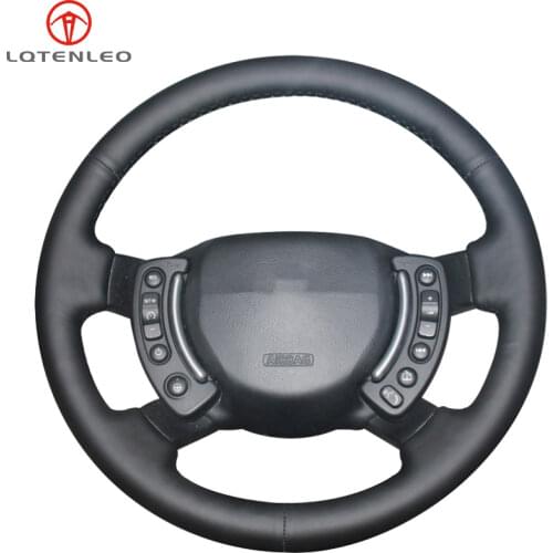LQTENLEO Black Artificial Leather Car Steering Wheel Cover For Land Rover Range Rover 2003 2004 2005 2006 2007 2008 2009-2012