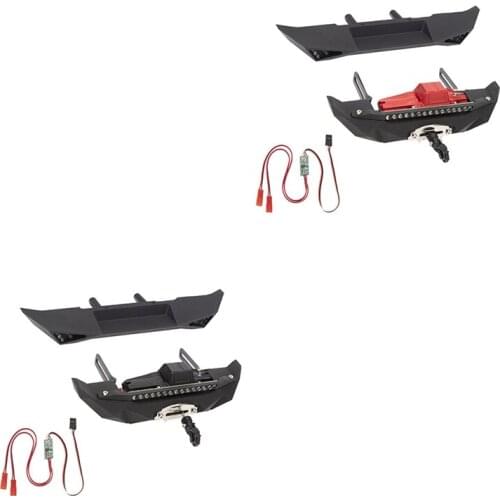 Metal Front & Rear Bumper with Winch for 1/10 RC Crawler Axial SCX10 II 90046 SCX10 III AXI03007 Upgrade Parts