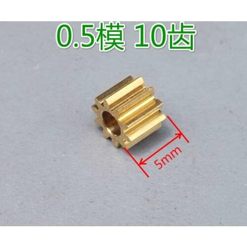 Mini Metal Copper Gear 10 Teeth 0.5 Modulus 3mm Aperture Cylindrical Gear for Motor Shaft