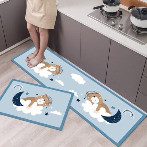 Fashionable Simple Nordic StyleWaterproof Kitchen Floor Mat Household Carpet Long Strip Door Mat Modern Home Decor