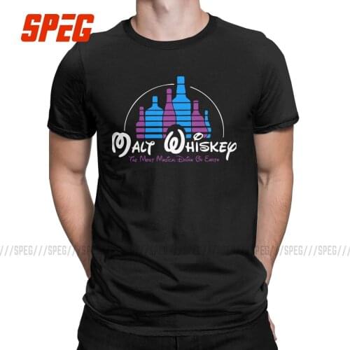 Malt Whiskey T-Shirts Men The Most Magical Drink on Earth Vintage Cotton Tees Short Sleeve T Shirts Gift Idea Tops Plus Size