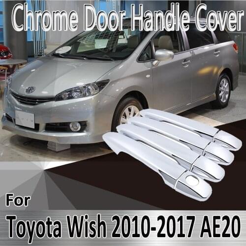 For Toyota Wish AE20 20 2010~2017 2011 2012 2013 2014 2015 Stickers Decoration Chrome Door Handle Cover Refit Car Accessories