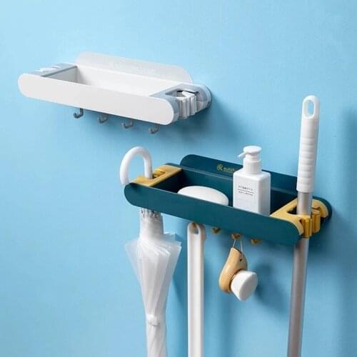 Wall Mounted Storage Rac Bathroom Rack Mop Clip Broom Hanger Hook Shampoo Shower Rack Soap Tray Wc Kitchen Accessories