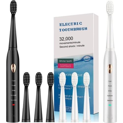 Newest Rechargeable Toothbrush IPX7 Super Sonic Electric Toothbrushes with Brush Heads Smart Timer for Adults Kid Freeshipping
