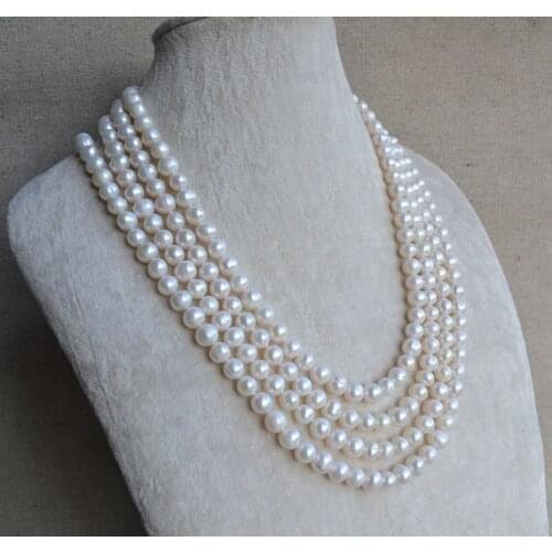 New Arrival Favorite White Pearl Long Necklace 6-7mm Genuine Freshwater Pearl Birthday Handmade Fine Jewelry Lady Gift