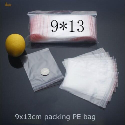 Bags Zipper Lock Transparent Plastic Pe 9x13cm 300pcs Size seal Clear Packaging Free Shipping