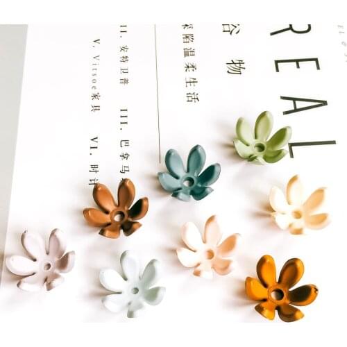 Multicolors Plastic Flower Beads Eardrop Pendant Neckalce Charms Accessories Diy Handmade Jewelry Making Material 20pcs