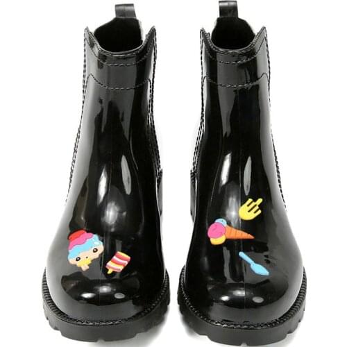 Rain Boots Casual Waterproof PVC Women Boots Rainboots Fashion Thicken Warm Winter Rain Shoes Garden Washing Work Rubber Shoes