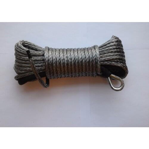 Grey 6mm*15m ATV Synthetic Winch Rope,Boat Winch Cable,Off Road Rope,Spectra Winch Rope