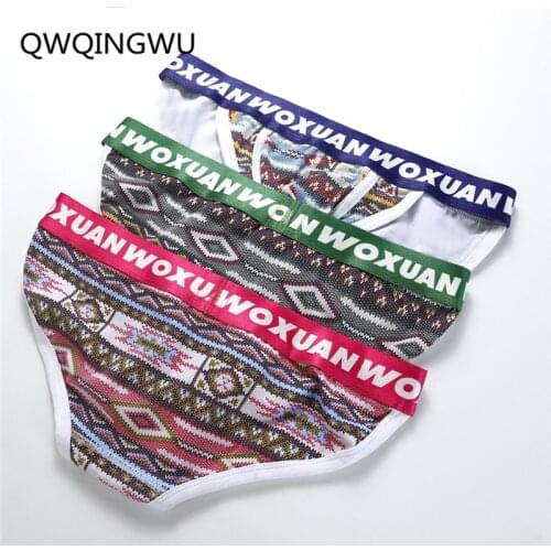 3PCS/Lot Men Underwear Sexy Men Briefs Cotton Low Waist Comfortable Mens Slip Cueca Male Panties Underpants Briefs Underwear