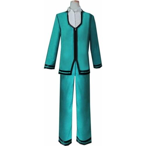 The Disastrous Life of Saiki K. Cosplay costumes Mens Saiki Kusuo green clothing cosplay green suits full set coat+pants+shirt