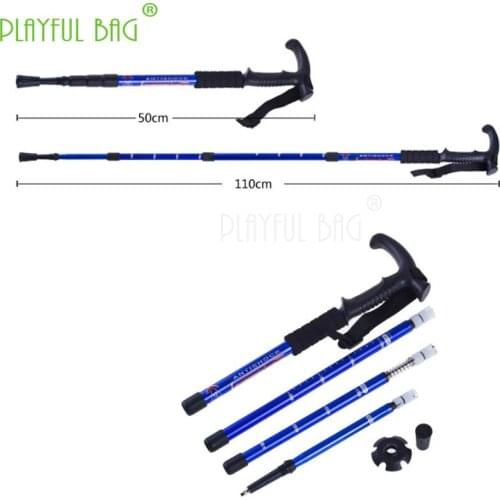 Outdoor activities Aluminum alloy climbing rod, bent handle crutches tourist articles explosive mountaineering articles ZK37