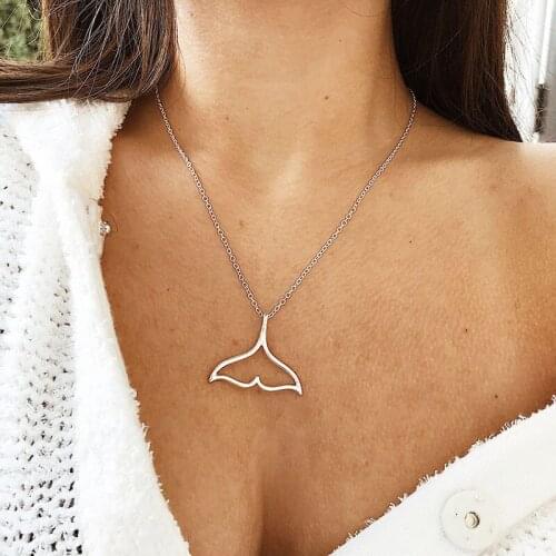 Vintage Ocean Beach Style Fish Tail Pendant Necklaces Boho Geometric Starfish Lightning Clavicle Necklace Women Jewelry YN380