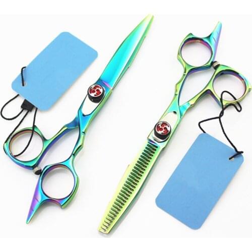 Upscale professional 5.5 inch Japan 440c hair scissors salon make up Thinning makas shears cutting barber hairdressing scissors