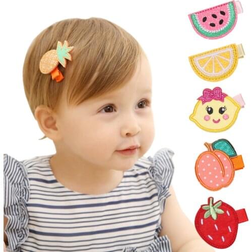 Hair Clips For Girls Summer Fruit Hair Pin For Baby Girl Hair Accessories Cute Clips Embroidered Hairpins