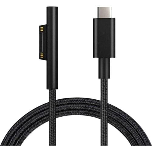 Retail Nylon Braided USB-C Charging Cable for Surface Pro 6/5/4/3 Surface Laptop 1.5 M 45W 15V PD Power Supply Cable