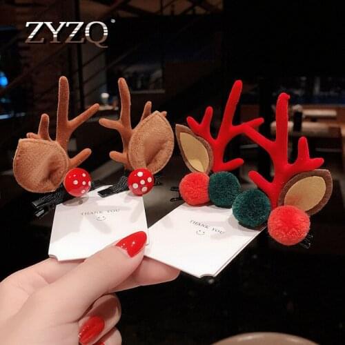 ZYZQ Christmas Party Hair Accessories Kawaii Antler Hair Clips Girls Antler Hairpins General for Children New Years Gift