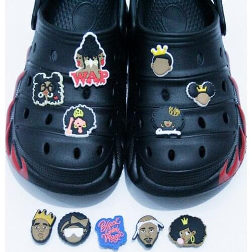 1 Pcs Black Girl Magic Shoe Decoration Accessories Black Lives Matter BGM BLM Shoe Charms Croc Jibz Kids Party X-mas Gifts