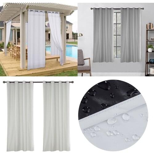 1Pc Pergola Outdoor Curtain Panel Drapes Blackout Curtain Waterproof Curtains Outdoor Curtain Minimalist Style Patio Balcony