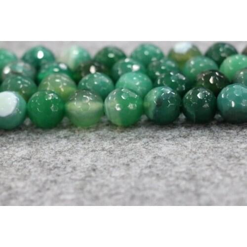 10mm 38pcs/lot, TOP Quality ! Handmade Green Faceted Loose Spacer Round Stone Beads Bracelet DIY Jewelry Making