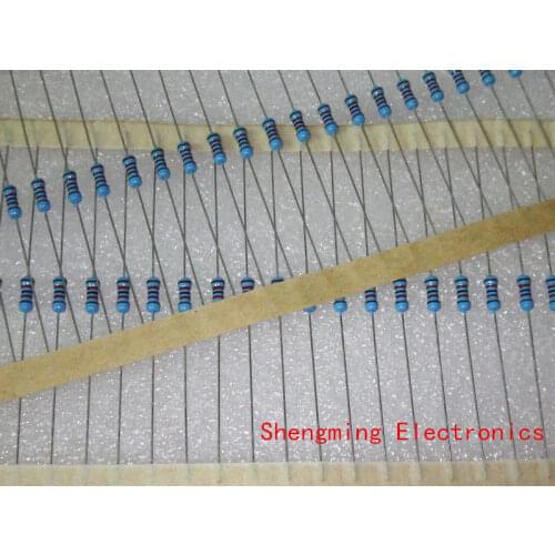 100pcs 1/4W 1R~1M 1% Metal film resistor series 10R 100R 220R 1K 1.5K 2.2K 4.7K 10K 22K 47K 100K 100 220 1K5 2K2 4K7 ohm