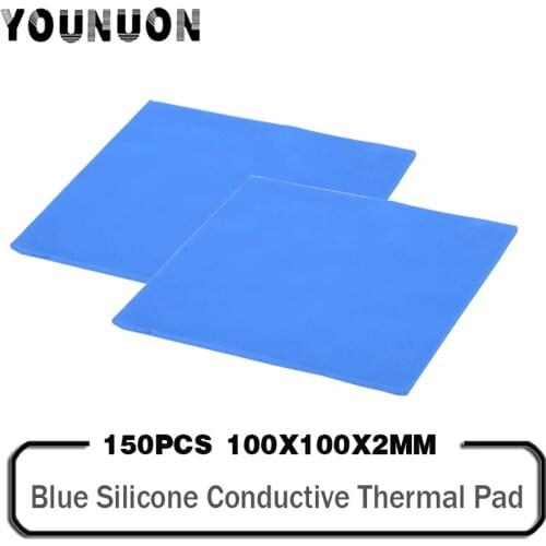 150 Pieces 100*100*2mm GPU CPU Heatsink Cooling Conductive Silicone Pad 100x100x2mm Heatsink Mat Silicone Thermal Pads