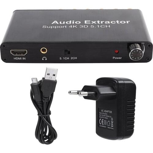 4K 3D HDMI-compatible Audio Extractor converter 5.1 Channel DTS / AC-3 HDCP1.4 video audio converter adapter