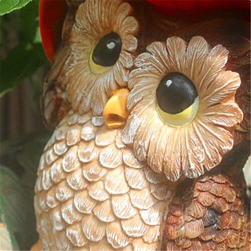 American country style Ornaments Resin Owl Crafts Cute Animal Miniature Figurines Fairy Garden Decor Home Decoration Accessories