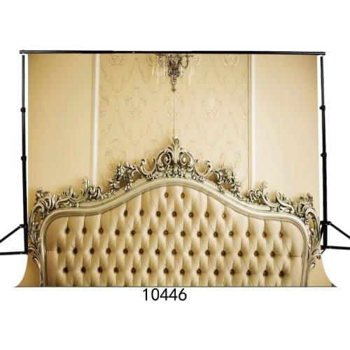 Beige Tuffted Bedboards Prined Photography Backdrops for Photo Studio Vinyl Cloth Photo Background for Baby Photobooth Picture