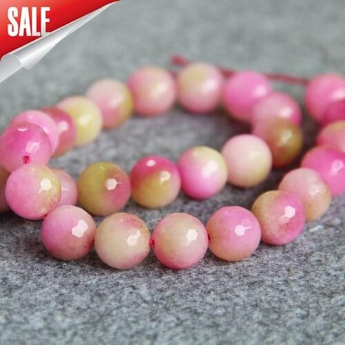 2019 New For Necklace&Bracelet 12mm Multicolor Pink Chalcedony Created Beads Loose Beads DIY Natural Stone 15inch Jewelry Making
