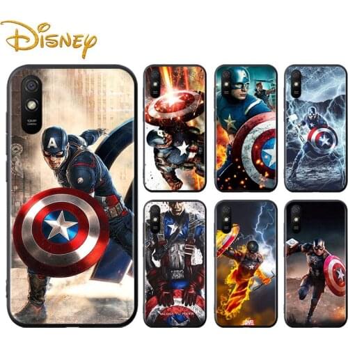 Captain America cool for Xiaomi Redmi 10X Pro 9C 9A 9I 9T 9 GO K30S Ultra K20 8 7 S2 6 5 4X Pro Soft Black Phone Case
