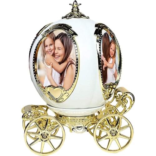 Photo Frame Decorative Desk-Top Rotating Picture Display Custom 4 Photo frame Personalized pumpkin Car Music Box Picture Frame