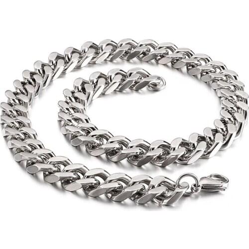 European and American street fashion four-sided thick chain mens necklace fashion stainless steel stage with chain jewelry