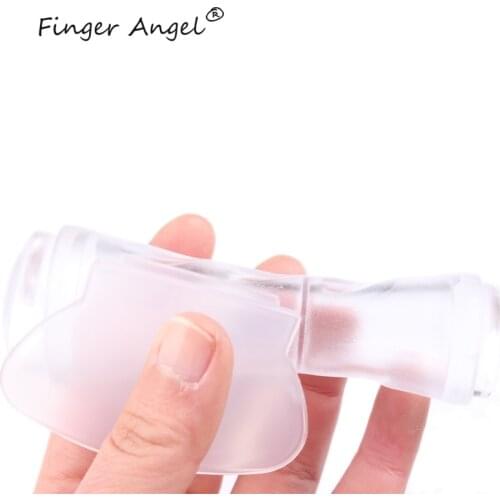 Finger Angel 1Pcs Nail Art Clear Silicone Double Head Stamper +1 Plastic Scraper Stamping Polish Transfer Stamp Manicure Tools
