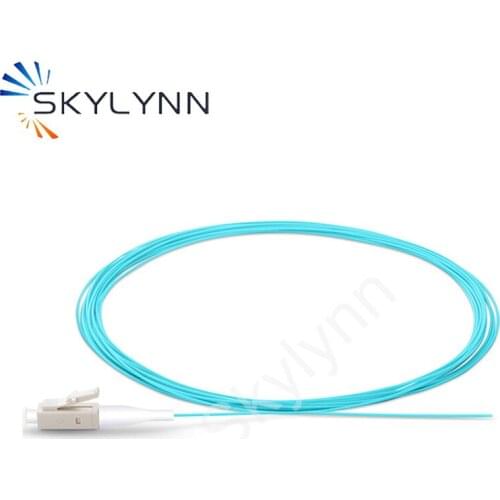 Hot Sale Aqua Pigtail,1.5 Meter Normal Length LC/UPC OM3 0.9MM Fiber Optic Pigtail