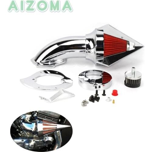 Chrome Motorcycle Washable Air Intake Fiter Kit For Honda VTX 1300 VTX1300 1995-2019 Billet Aluminum Red Spike Alir Cleaner