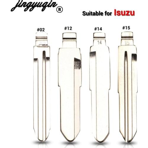 Jingyuqin 15pcs/lot #14 12 No.02 15 Metal Blank Uncut Flip KD Remote Car Key Blade TOY43 for Isuzu Hainan Replacement Car Uncut
