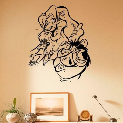 Lion King Wall Decal Cartoon Pig Art Door Window Vinyl Stickers Kids Bedroom Baby Room Nursery Home Decoration Wallpaper Q893